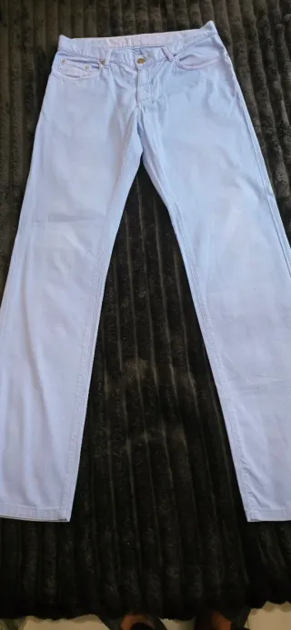 Pantalones Versace Collection Azul Pastel Talla 32