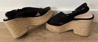 Sandalias cuña negras talla 36