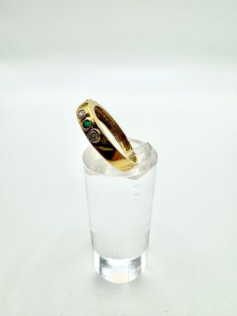 PROMO!! ANILLO 3 PIEDRAS ORO 18K