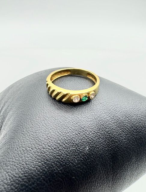 PROMO!! ANILLO 3 PIEDRAS ORO 18K