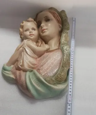Decoración Vintage años 70 - Virgen con Niño