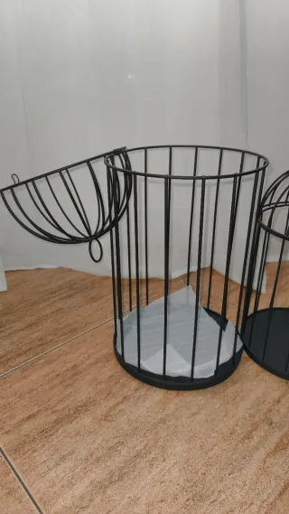 3 Jaulas Decorativas de Metal Negras