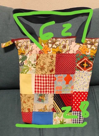 Bolso de hombro patchwork multicolor artesanal