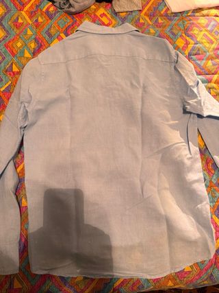 Camicia misto lino azzurra