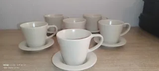 Juego de 6 tazas de café y platillos