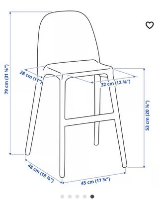 Silla alta URBAN Ikea blanca para niños