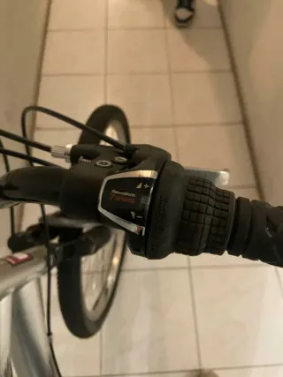 Bicicleta de montaña plateada