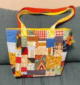 Bolso artesanal patchwork multicolor