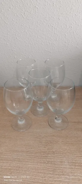 Juego 5 copas de cristal