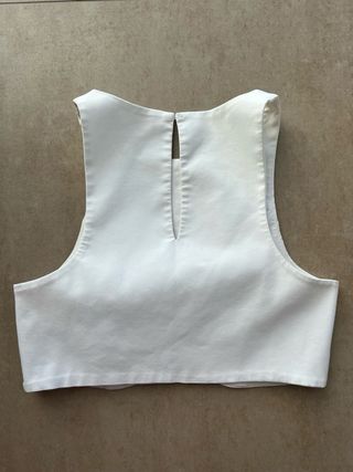 Top corto Zara blanco talla S