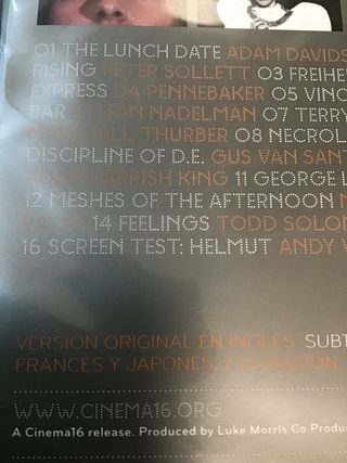 DVD Cinema 16 Cortometrajes Norteamericanos