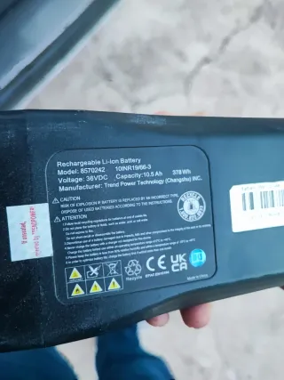 Batería original Rockrider 36V – 10,5Ah (378Wh)