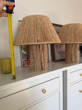 Lámparas de ratán para mesita de noche