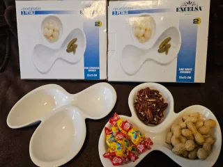 Antipastiera Excelsa 3 Petali Ceramica Bianca