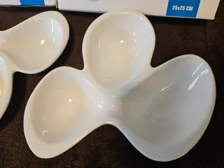 Antipastiera Excelsa 3 Petali Ceramica Bianca