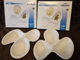 Antipastiera Excelsa 3 Petali Ceramica Bianca