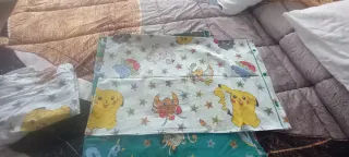 Lenzuola bimbo Pikachu verde e giallo