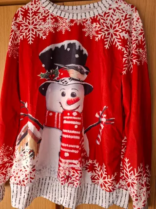 Camiseta Navideña Muñeco Nieve Talla M