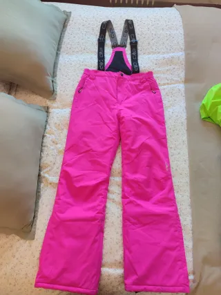 Conjunto esquí niña verde fluorescente