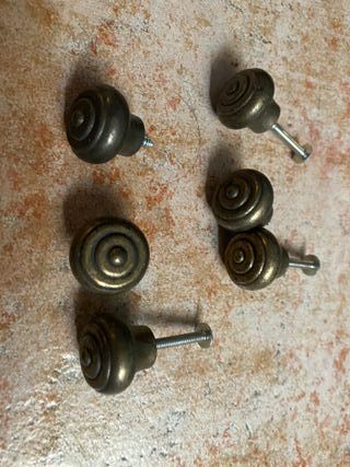 Lote 6 tiradores vintage latón