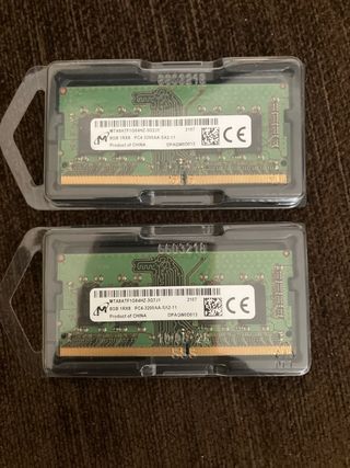 Memorias RAM 2x 8GB DDR4 3200MHz