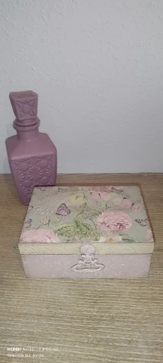 Lote Shabby Chic: Caja y Botella