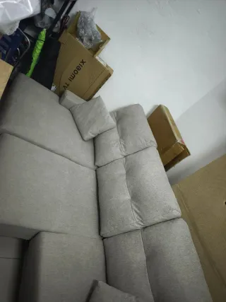 Sofá Cama 2.60m Tela Gris Sin Uso