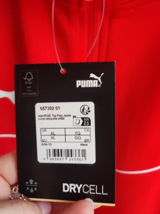 Sudadera Puma TeamRise Talla XL Roja