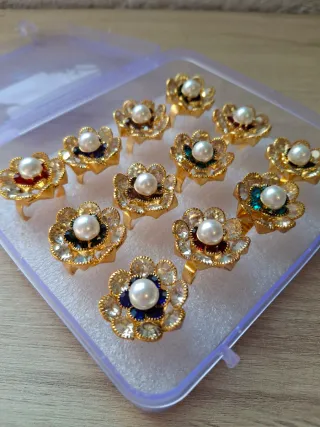 Caja de Anillos Brillantes perla y cristal