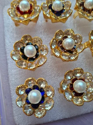 Caja de Anillos Brillantes perla y cristal