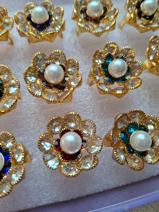 Caja de Anillos Brillantes perla y cristal