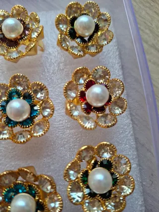 Caja de Anillos Brillantes perla y cristal