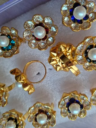 Caja de Anillos Brillantes perla y cristal