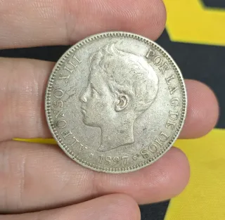 5 Pesetas Alfonso XIII 1897 Plata