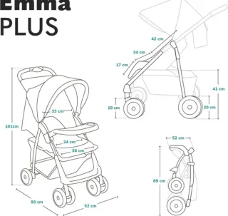 LIONELO Emma Plus Passeggino fino a 15 kg 6-36M