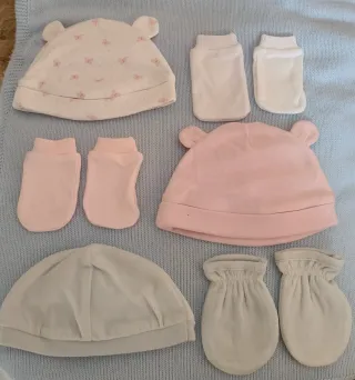 Conjunto gorro y manoplas bebé