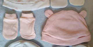 Conjunto gorro y manoplas bebé