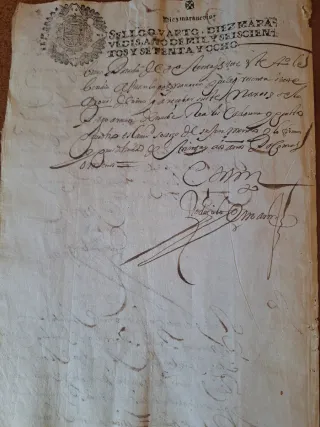 Documento manuscrito Caravaca 1678