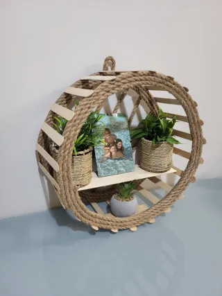 Decoracion personalizada circular Cuerda y Madera