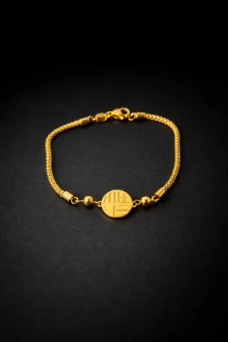 Pulsera de acero inoxidable con símbolo de suerte