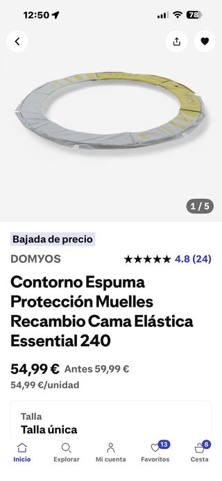 Cama elástica Domyos Essential 240