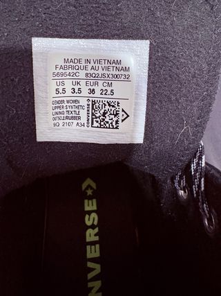 Zapatillas Converse All Star plataforma – talla 36