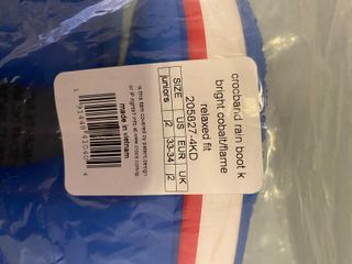 Botas de agua infantiles Crocs azul, talla 33-34