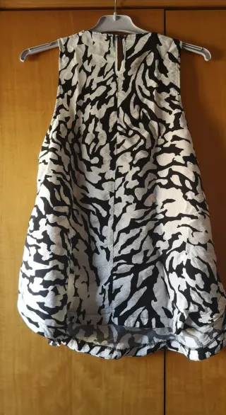 Top Primark Viscosa Negro/Blanco Talla 38
