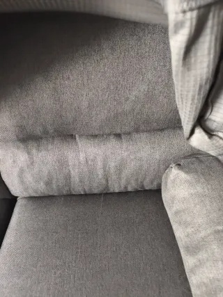 Sofá 2 plazas gris tela y 3 plaza