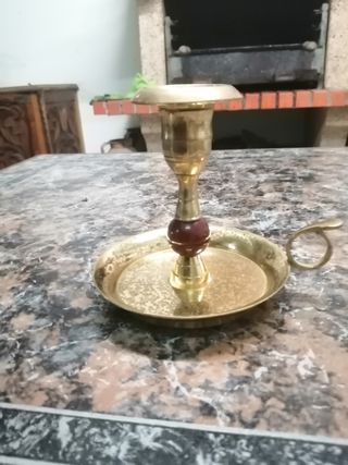 Palmatoria Vintage Metal Dourado Madeira ,ver fot