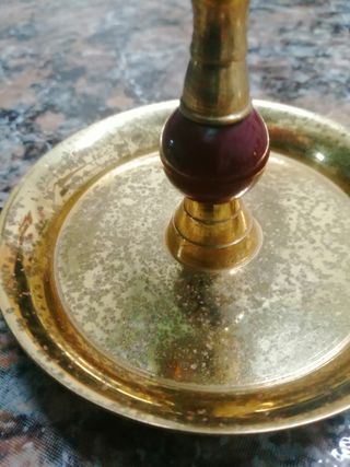 Palmatoria Vintage Metal Dourado Madeira ,ver fot