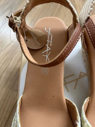 Alpargatas tacón Stay beige/verde