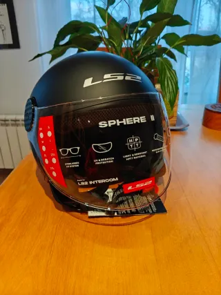 Casco Moto Jet LS2 Sphere II Negro