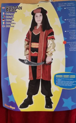 Disfraz Sultán Real Niño nuevo 10 años